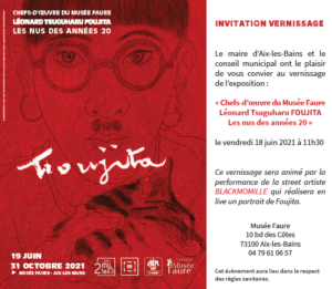 Invitation Inauguration Exposition Foujita-Musée Faure