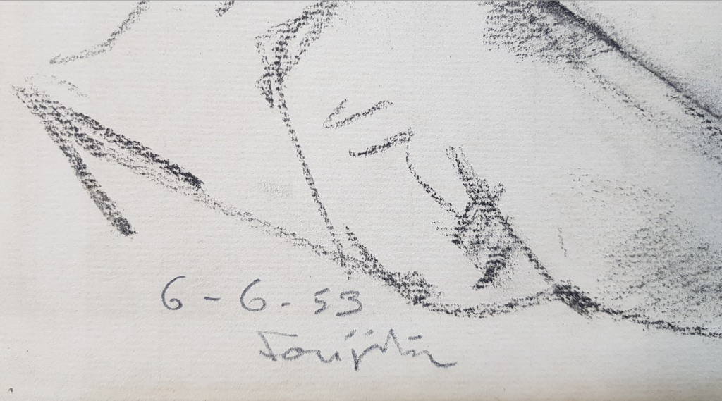 Nu allongé (détail de signature)