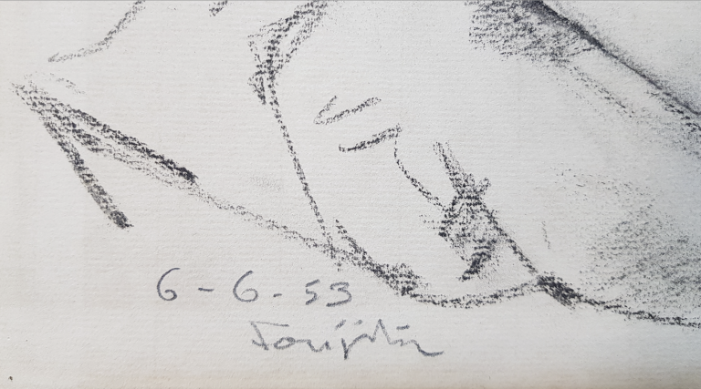 Nu allongé (détail de signature)