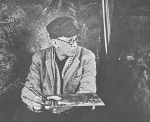 Foujita dans son atelier de Kojimachi, Tokyo, 1941