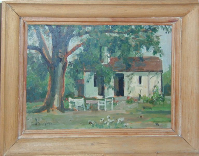 Fouita, La maison des Grosjean au Pyla, huile sur toile © ACRB, archives du Catalogue Raisonné Buisson, 2024
